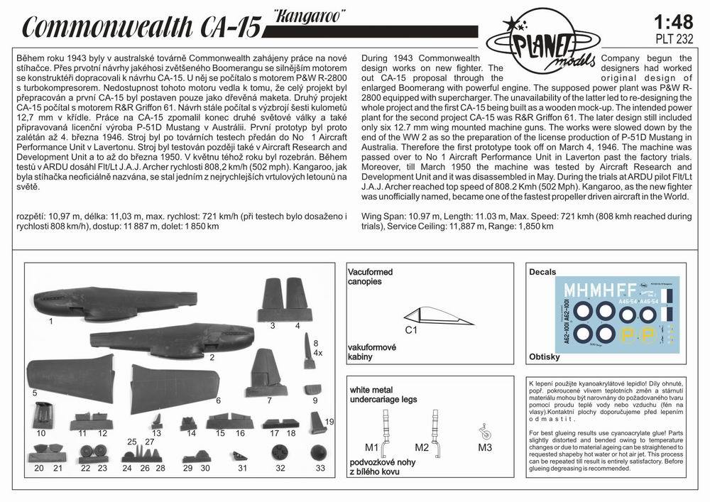 CAC CA-15 Kangaroo Planet Models 232